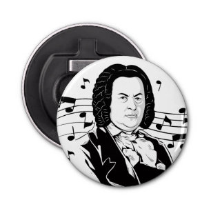 Johann Sebastian Bach Portrait / Bust with Notes Bottle Opener
