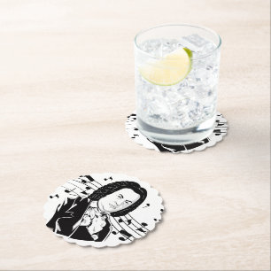 Johann Sebastian Bach Portrait / Bust with Notes Paper Coaster