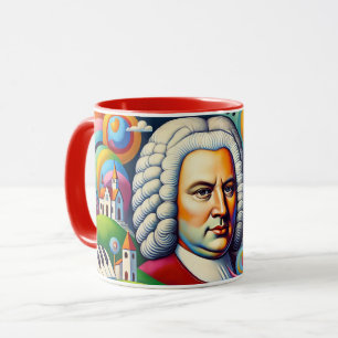 Johann Sebastian Bach: portrait in a modern painti Mug