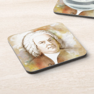 Johann Sebastian Bach Portrait in beige Coaster