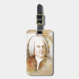 Johann Sebastian Bach Portrait in beige Luggage Tag
