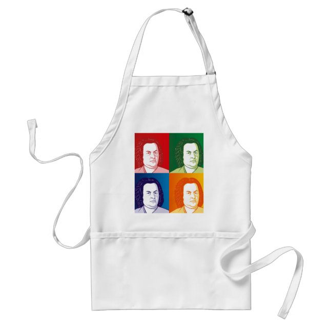 Johann Sebastian Bach Portrait in vier Farben Standard Apron (Front)