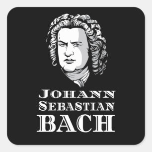 Johann Sebastian Bach Portrait Square Sticker