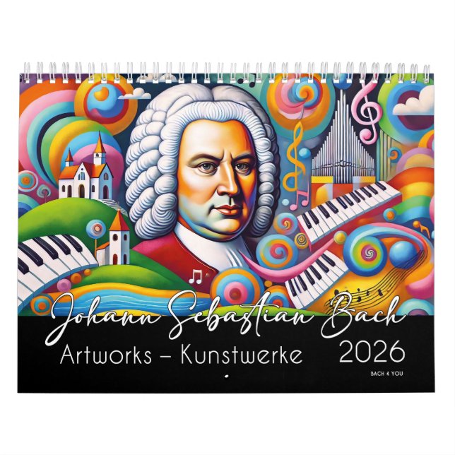 Johann Sebastian Bach Portraits: Artworks 2026  Calendar (Cover)