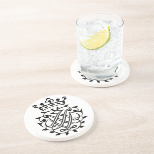 Johann Sebastian Bach Seal Crest Monogram Insignia Coaster