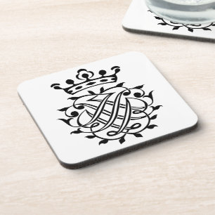Johann Sebastian Bach Seal Crest Monogram Insignia Coaster