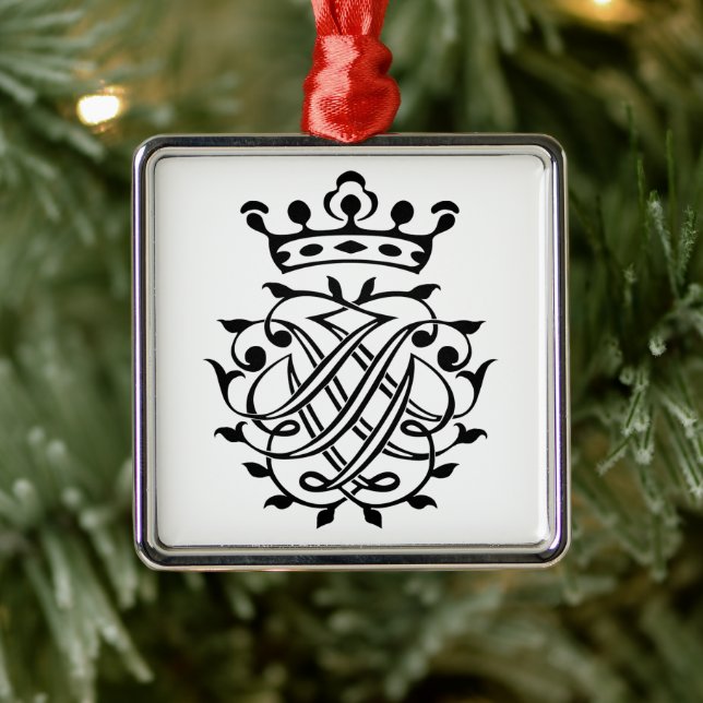 Johann Sebastian Bach Seal Crest Monogram Insignia Metal Tree Decoration (Tree)