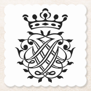 Johann Sebastian Bach Seal Crest Monogram Insignia Paper Coaster