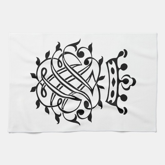 Johann Sebastian Bach Seal Crest Monogram Insignia Tea Towel (Horizontal)