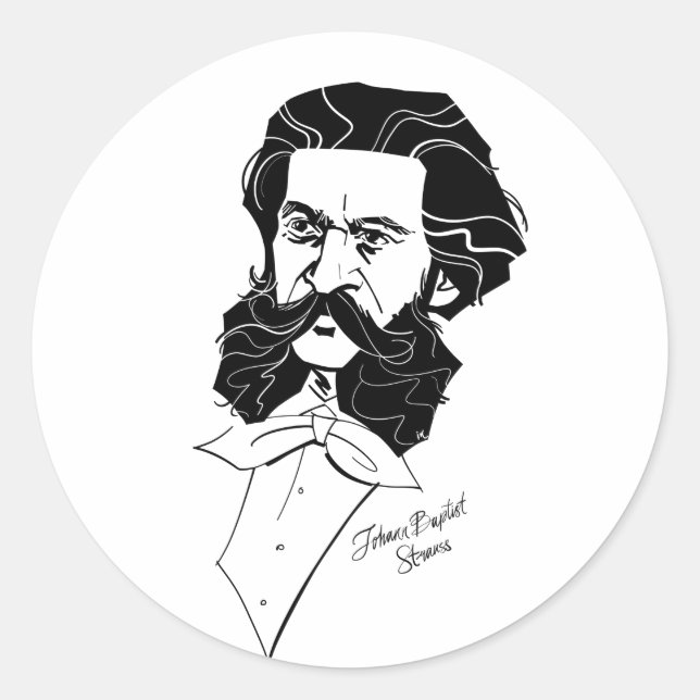 Johann Strauss Jr. Classic Round Sticker (Front)