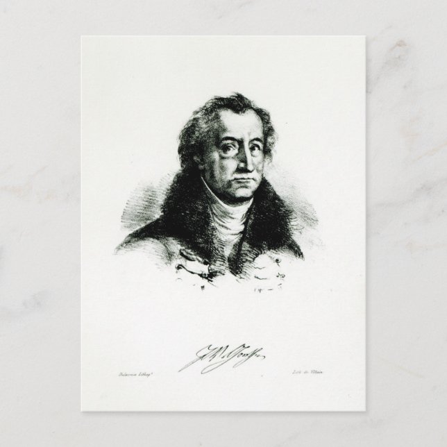 Johann Wolfgang Goethe  engraved by Delacroix Postcard (Front)