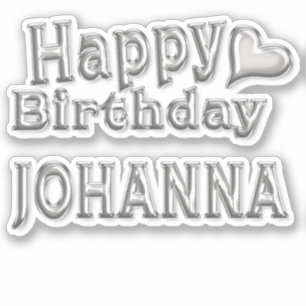 Johanna Happy Birthday silver Sticker