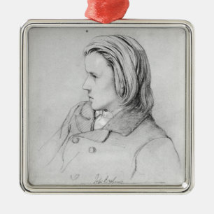 Johannes Brahms  aged twenty, 1853 Metal Tree Decoration