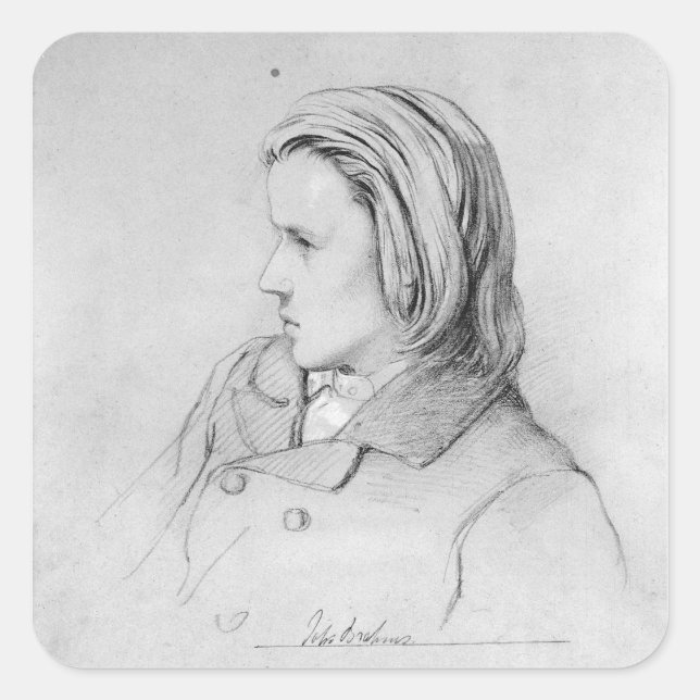 Johannes Brahms  aged twenty, 1853 Square Sticker (Front)