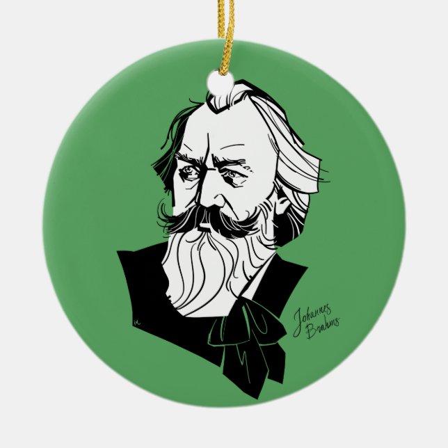 Johannes Brahms Ceramic Tree Decoration (Front)