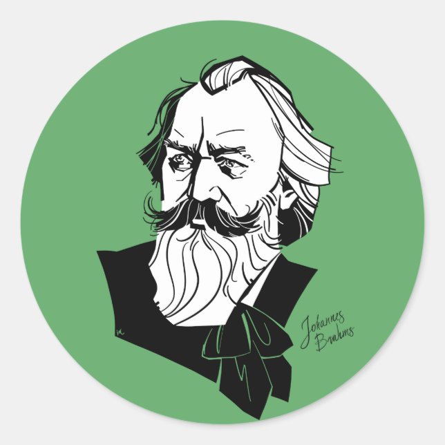 Johannes Brahms Classic Round Sticker (Front)