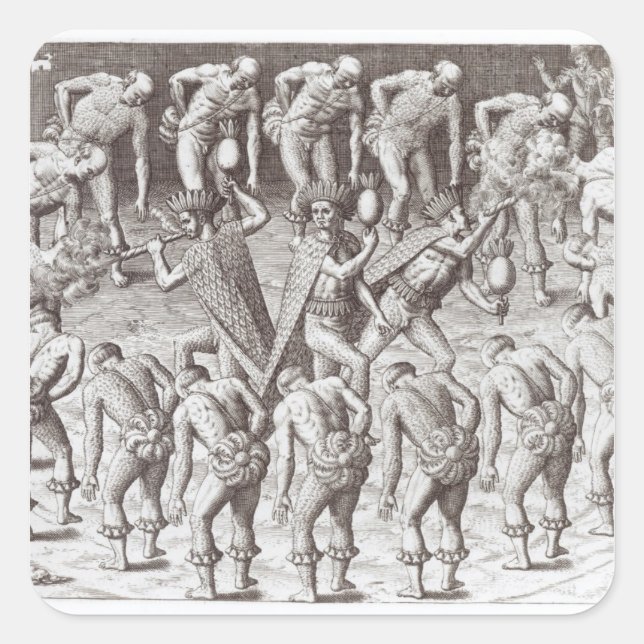 Johannes Lerii's Account of the Caraibe Indians Square Sticker (Front)