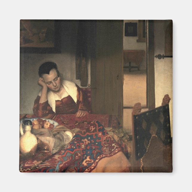 Johannes Vermeer A Maid Asleep Magnet (Front)