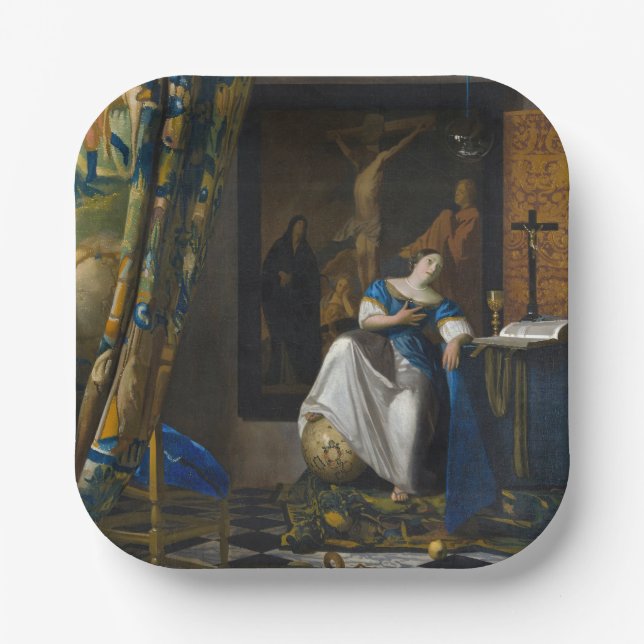 Johannes Vermeer - Allegory of Faith Paper Plate (Front)