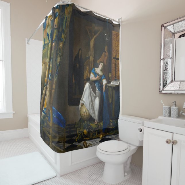 Johannes Vermeer - Allegory of Faith Shower Curtain (In Situ)