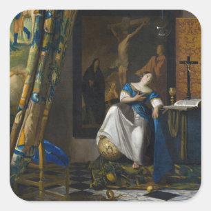 Johannes Vermeer - Allegory of Faith Square Sticker