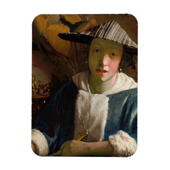 Johannes Vermeer - Girl with a Flute Magnet (Vertical)