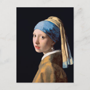 JOHANNES VERMEER - Girl with a pearl earring 1665 Postcard