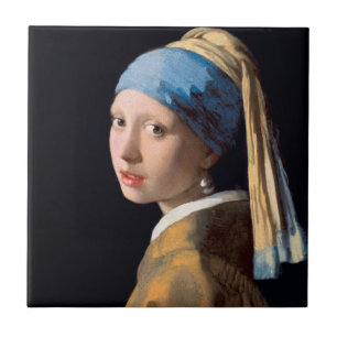JOHANNES VERMEER - Girl with a pearl earring 1665 Tile