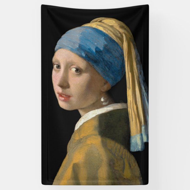 Johannes Vermeer - Girl with a Pearl Earring Banner (Vertical)