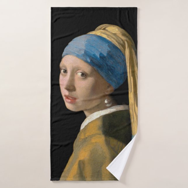 Johannes Vermeer - Girl with a Pearl Earring Bath Towel Set (Bath Towel)