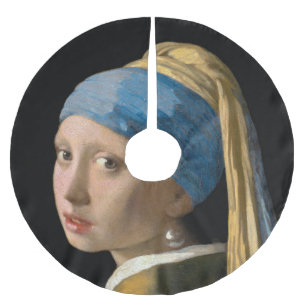 Johannes Vermeer - Girl with a Pearl Earring Brushed Polyester Tree Skirt