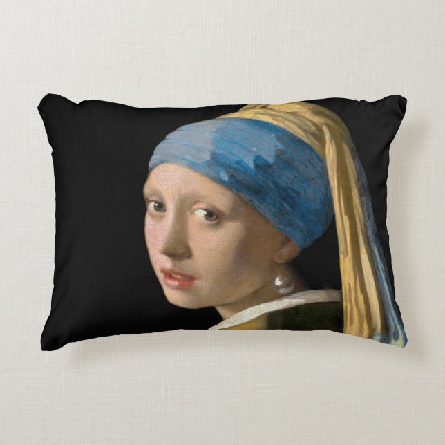 Johannes Vermeer - Girl with a Pearl Earring Decorative Cushion (Front)