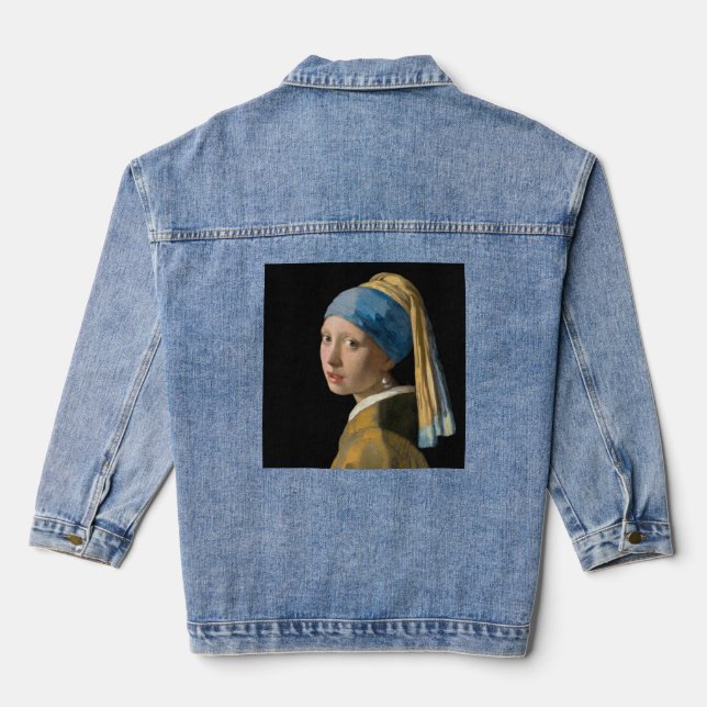 Johannes Vermeer - Girl with a Pearl Earring Denim Jacket (Back)