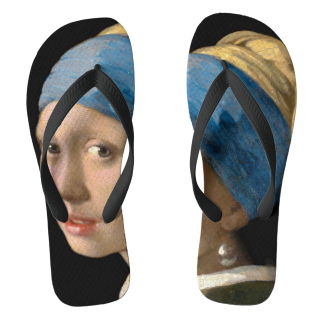 Johannes Vermeer - Girl with a Pearl Earring Flip Flops (Footbed)