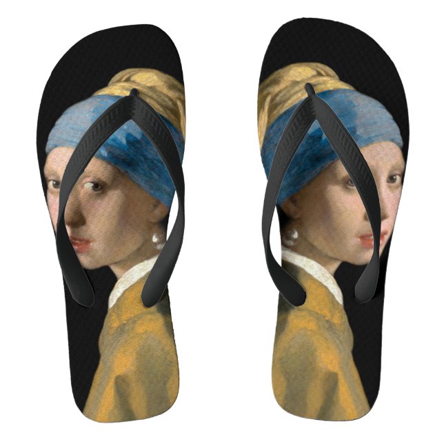Johannes Vermeer - Girl with a Pearl Earring Flip Flops (Footbed)