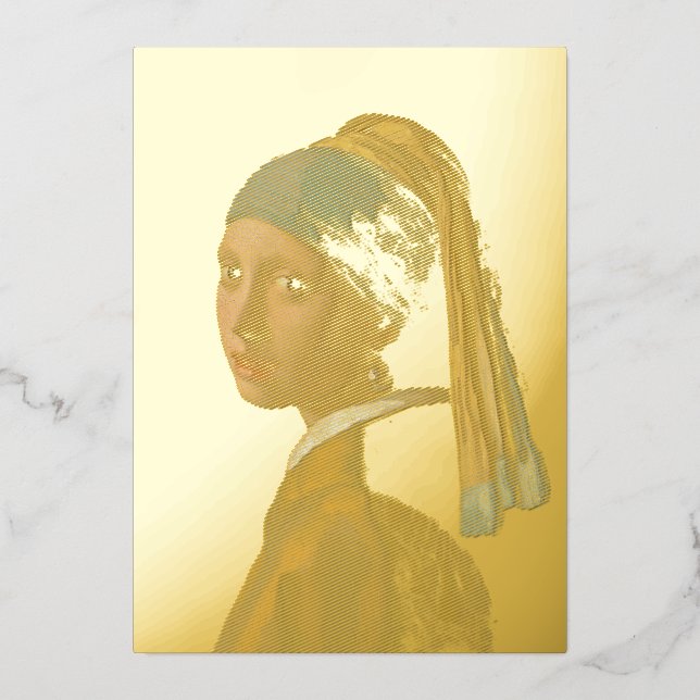 Johannes Vermeer - Girl with a Pearl Earring Foil Holiday Card (Front)