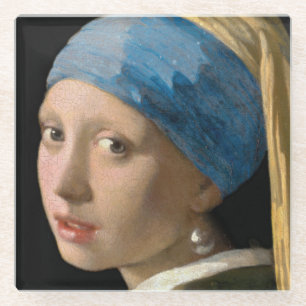 Johannes Vermeer - Girl with a Pearl Earring Glass Coaster
