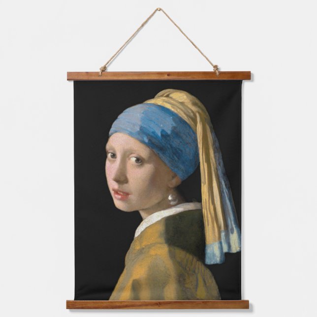 Johannes Vermeer - Girl with a Pearl Earring Hanging Tapestry (Front)
