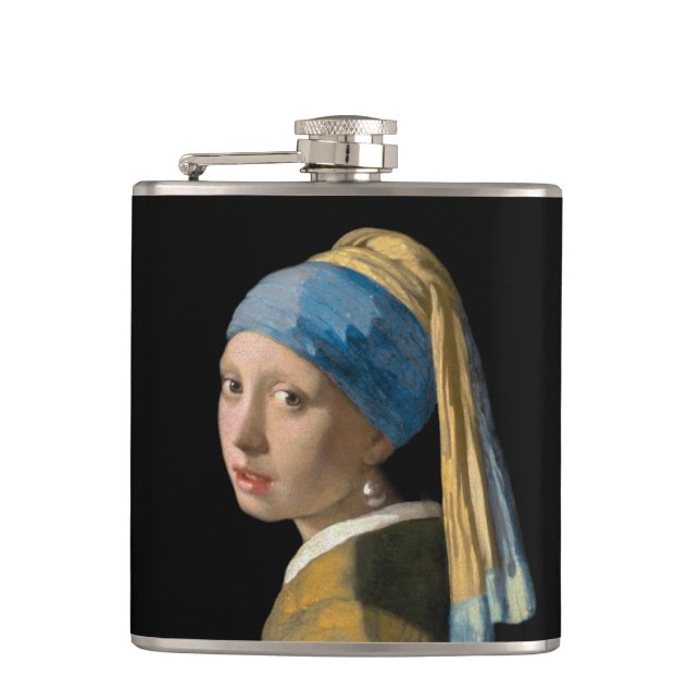 Johannes Vermeer - Girl with a Pearl Earring Hip Flask (Front)