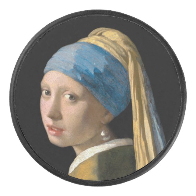 Johannes Vermeer - Girl with a Pearl Earring Hockey Puck (Front)