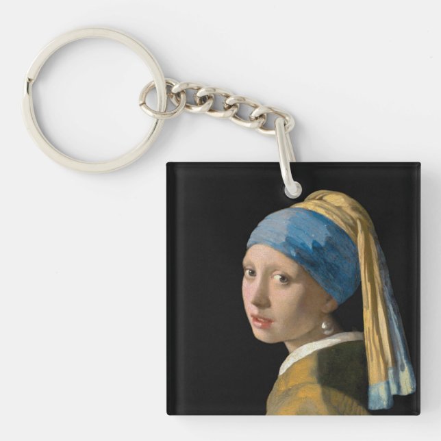 Johannes Vermeer - Girl with a Pearl Earring Key Ring (Front)