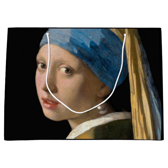 Johannes Vermeer - Girl with a Pearl Earring Large Gift Bag (Front)