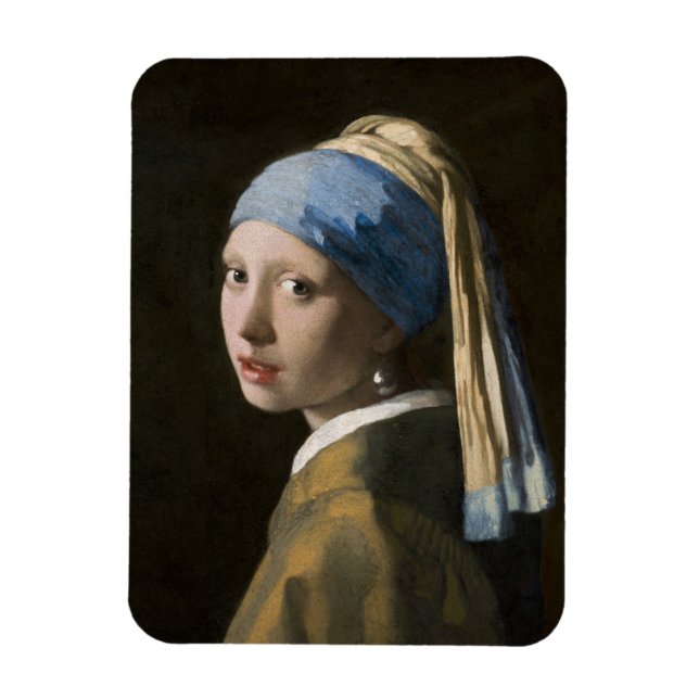 Johannes Vermeer, Girl with a Pearl Earring Magnet (Vertical)