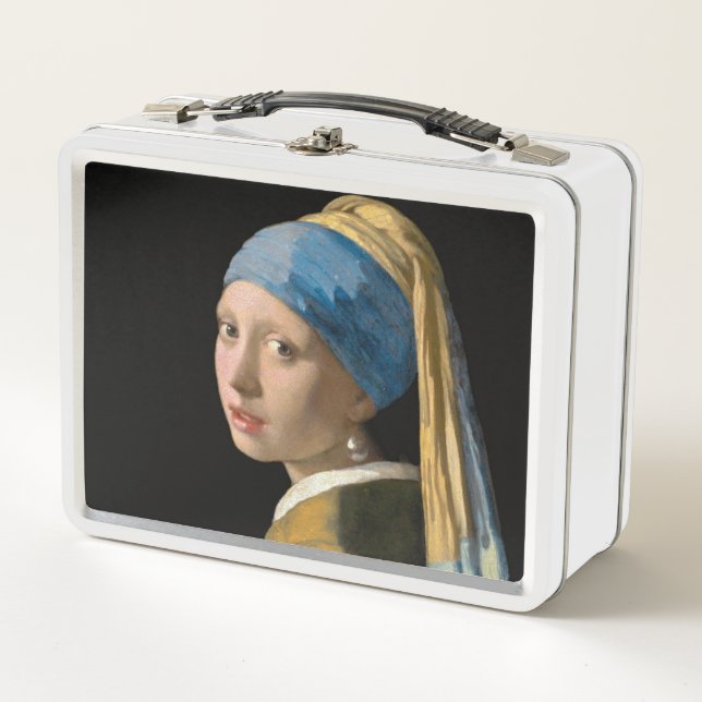 Johannes Vermeer - Girl with a Pearl Earring Metal Lunch Box (Front)