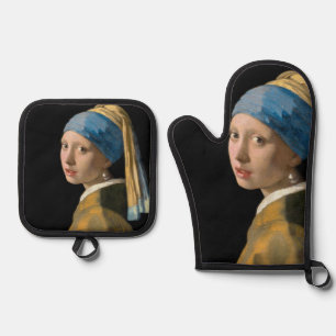 Johannes Vermeer - Girl with a Pearl Earring Oven Mitt & Pot Holder Set