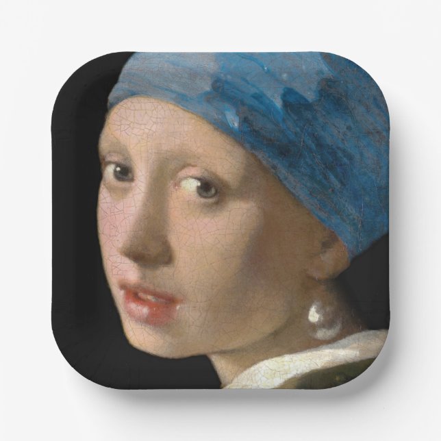 Johannes Vermeer - Girl with a Pearl Earring Paper Plate (Front)