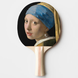 Johannes Vermeer - Girl with a Pearl Earring Ping Pong Paddle