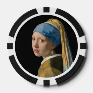 Johannes Vermeer - Girl with a Pearl Earring Poker Chips