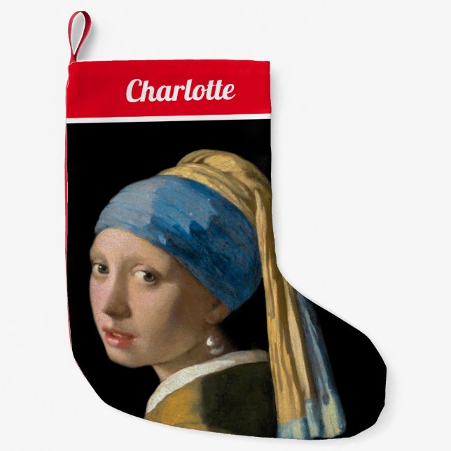 Johannes Vermeer - Girl with a Pearl Earring Small Christmas Stocking (Front)