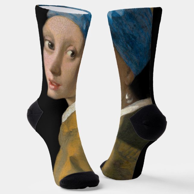 Johannes Vermeer - Girl with a Pearl Earring Socks (Angled)